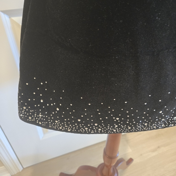 Zara NWT Black Rhinestone Velvet High-Waist Mini Skirt, Size XL - Picture 8 of 13
